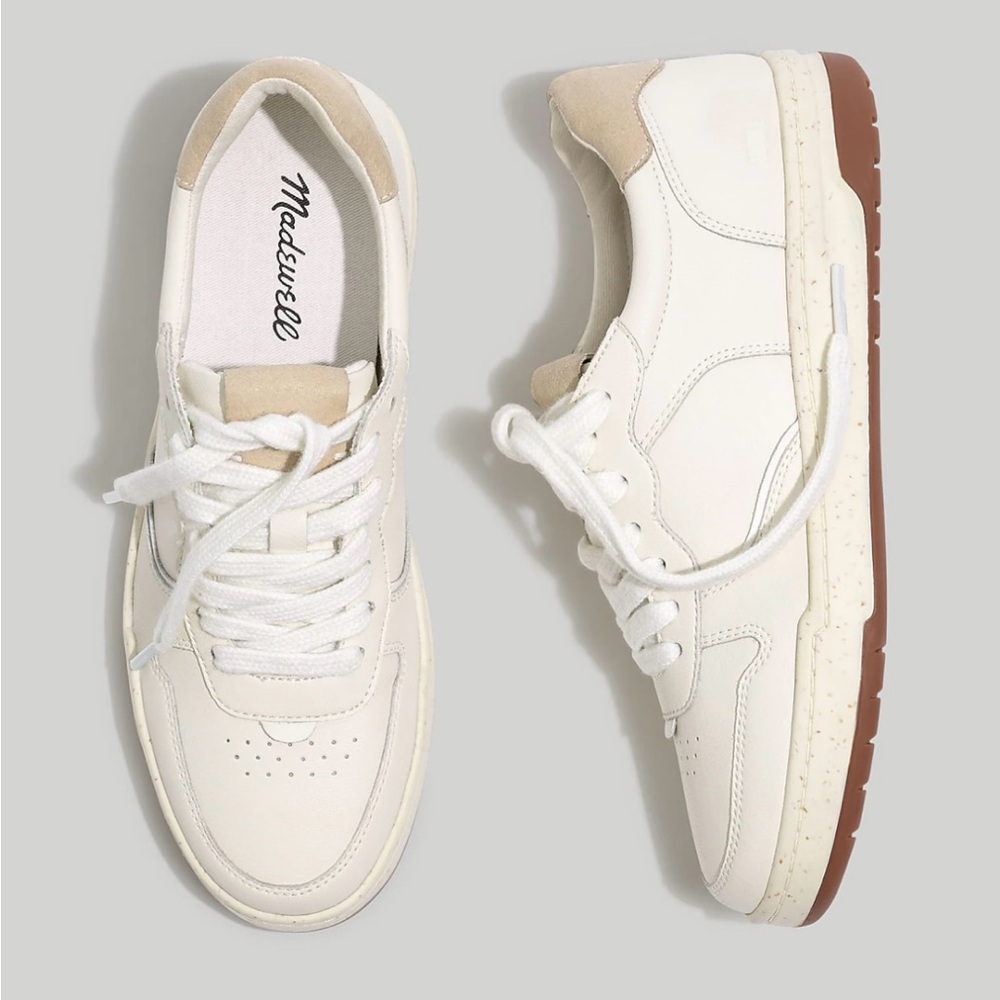 Madewell Sneakers, New, Court Sneakers in White Leather, Size 8
